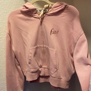 Light pink crop zip